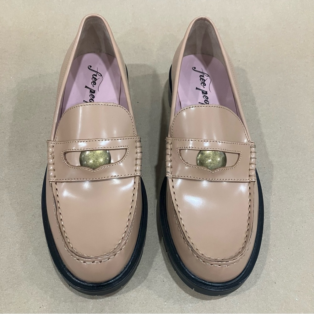 FREE PEOPLE Collection Liv Lug Loafers Cantaloupe size 38.5 NWOB - Picture 2 of 12
